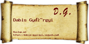 Dabis Györgyi névjegykártya